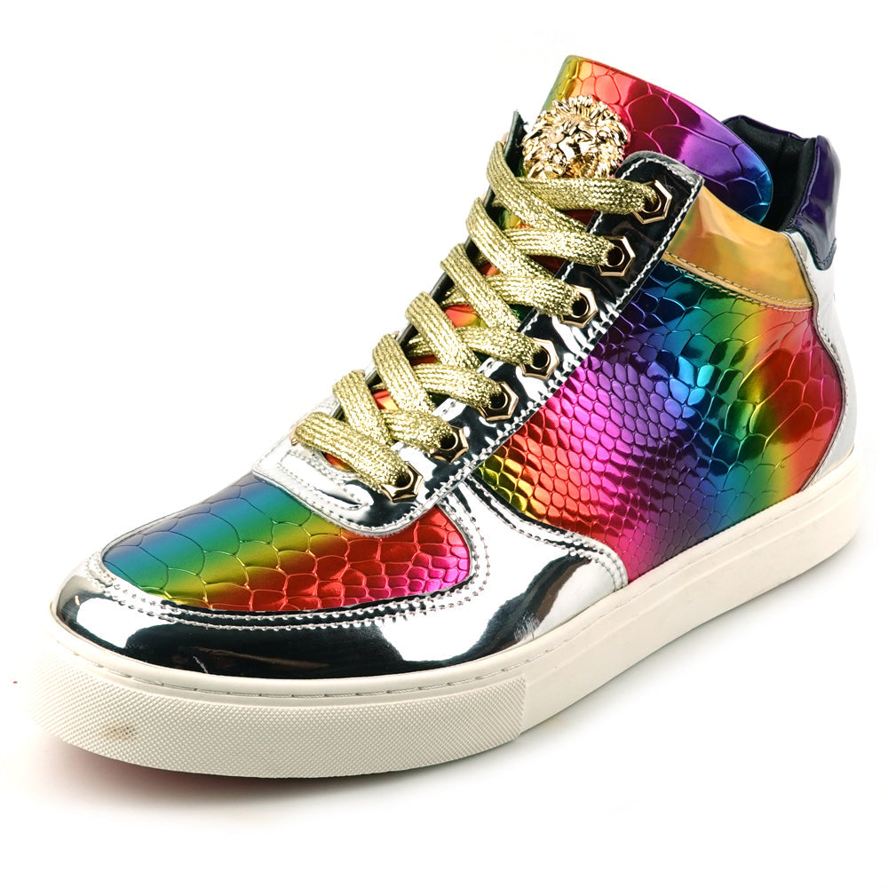 FI-2384 Multi Color Lace up High top Sneaker Encore by Fiesso