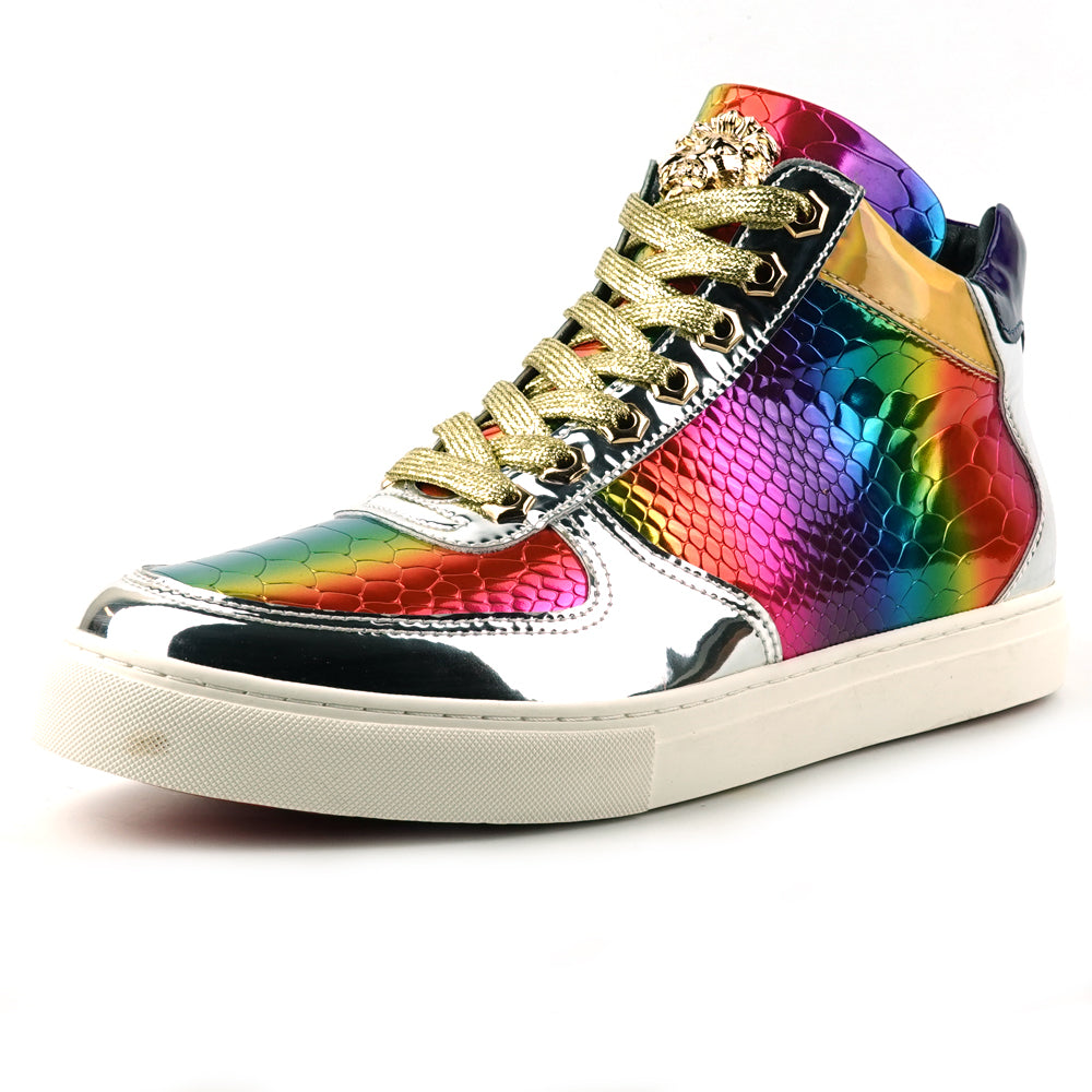 FI-2384 Multi Color Lace up High top Sneaker Encore by Fiesso