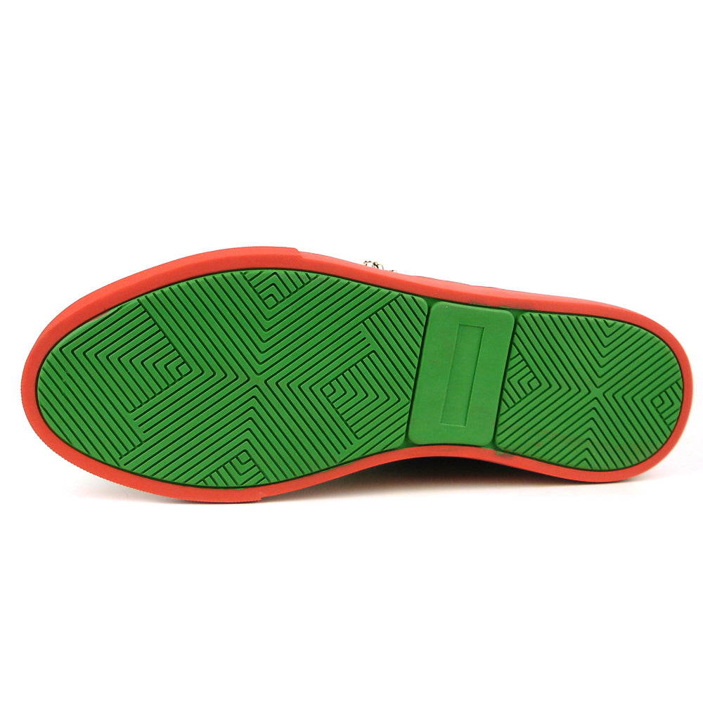 FI-2385 Green Gold Lace up High top Sneaker Encore by Fiesso