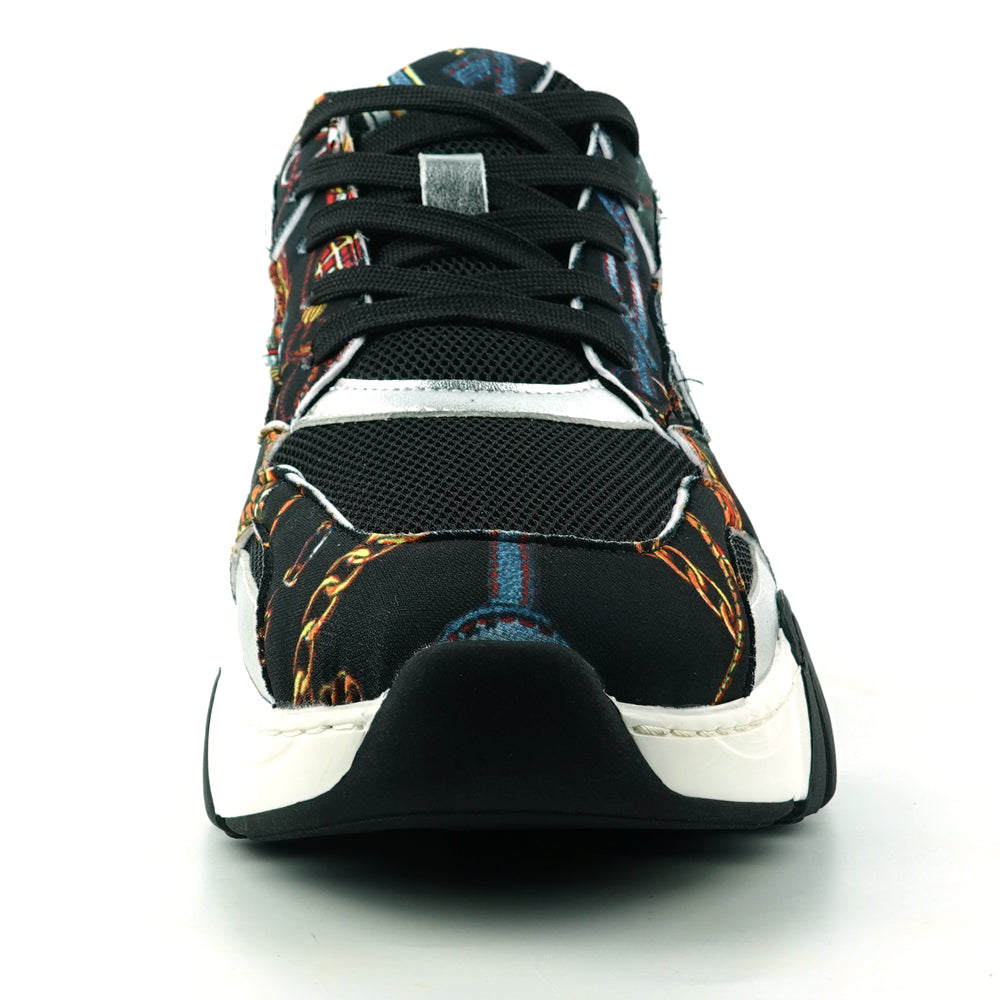 FI-2404 Black Multi Color Lane up Sneaker Encore by Fiesso