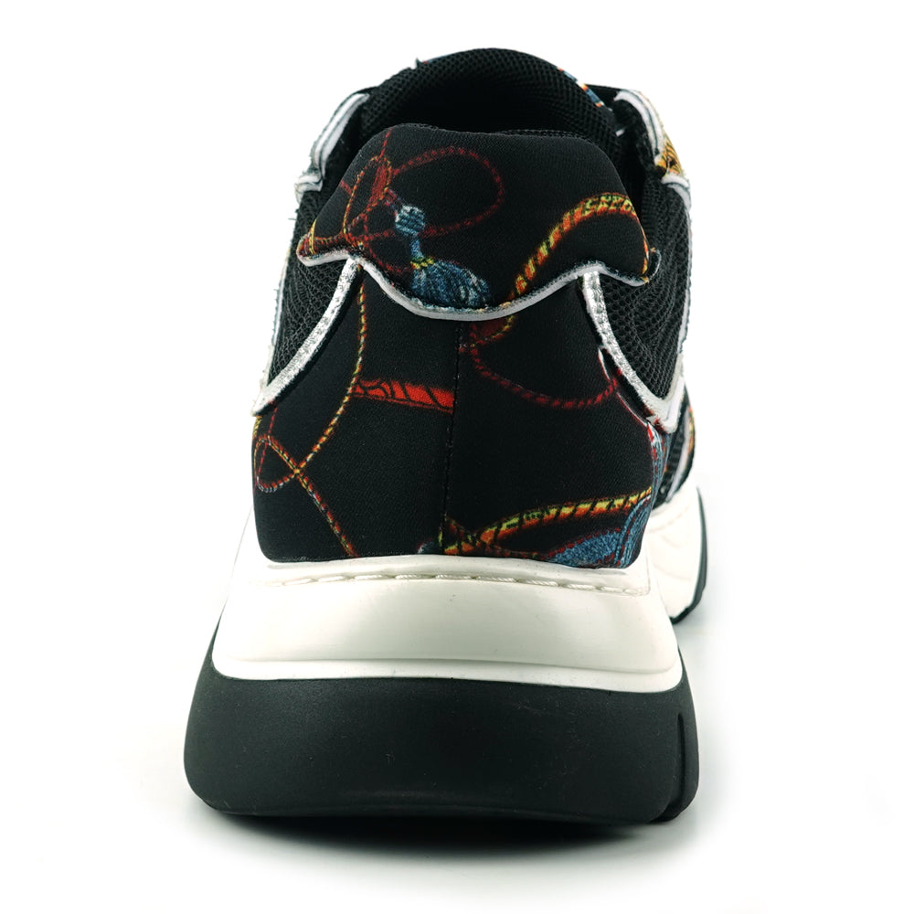 FI-2404 Black Multi Color Lane up Sneaker Encore by Fiesso