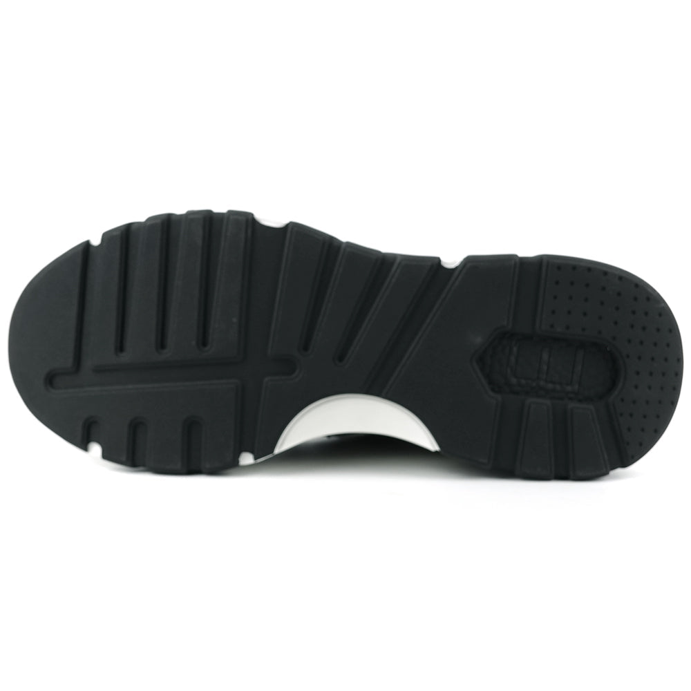 FI-2407 White Black Suede Rhinestones Lane up Sneaker Encore by Fiesso