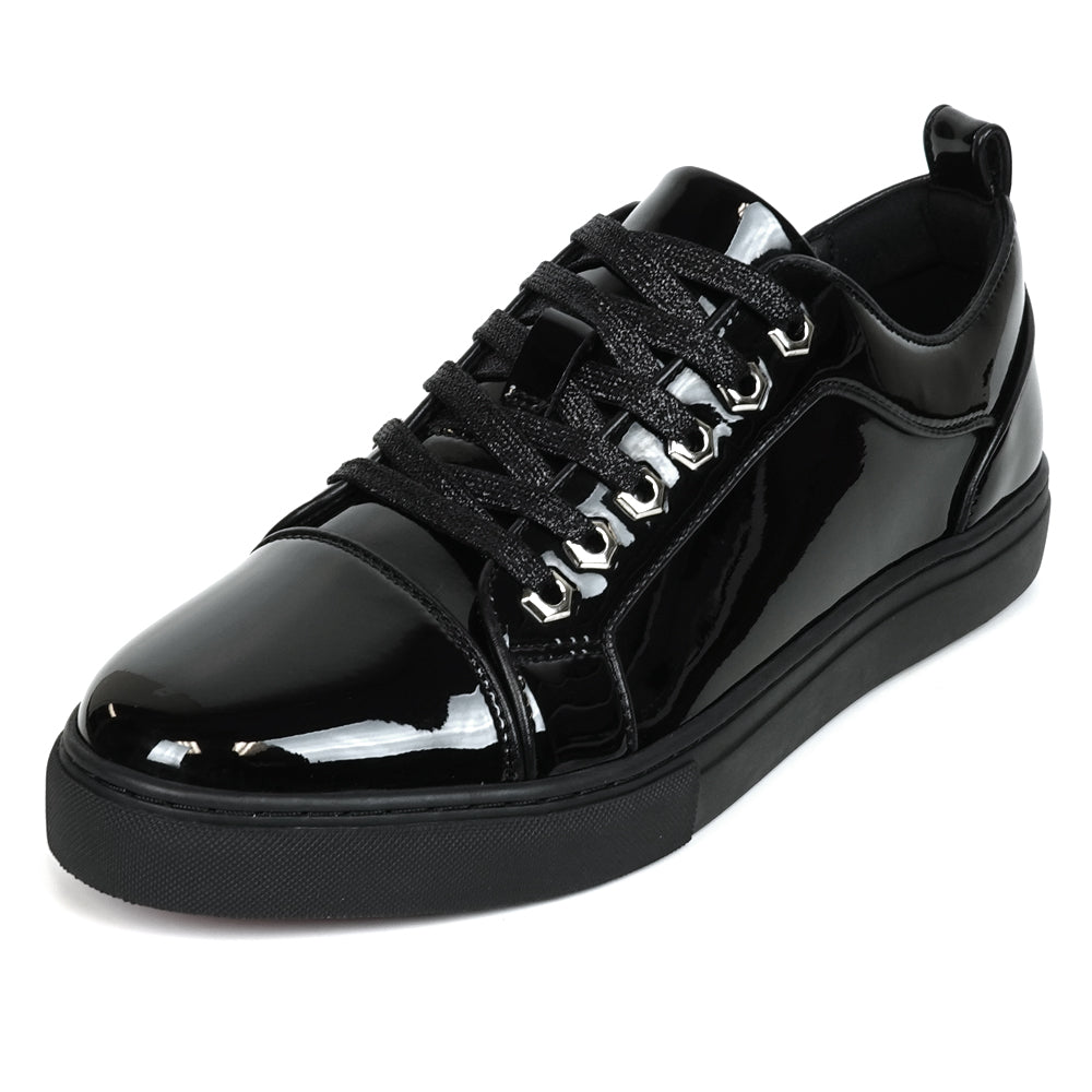 FI-2415-2 Black Patent Leather Lace up Sneaker Encore by Fiesso