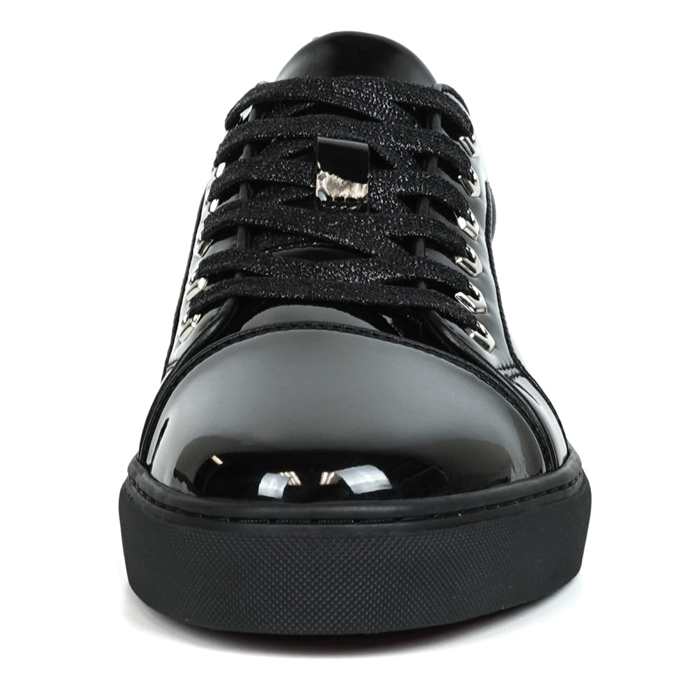 FI-2415-2 Black Patent Leather Lace up Sneaker Encore by Fiesso