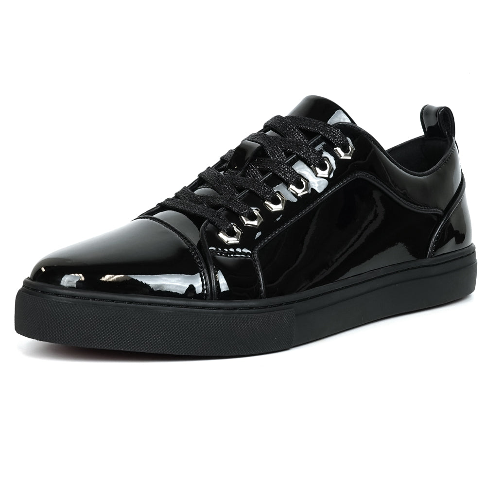 FI-2415-2 Black Patent Leather Lace up Sneaker Encore by Fiesso