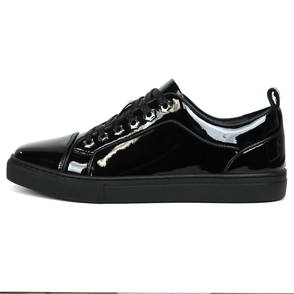 FI-2415-2 Black Patent Leather Lace up Sneaker Encore by Fiesso
