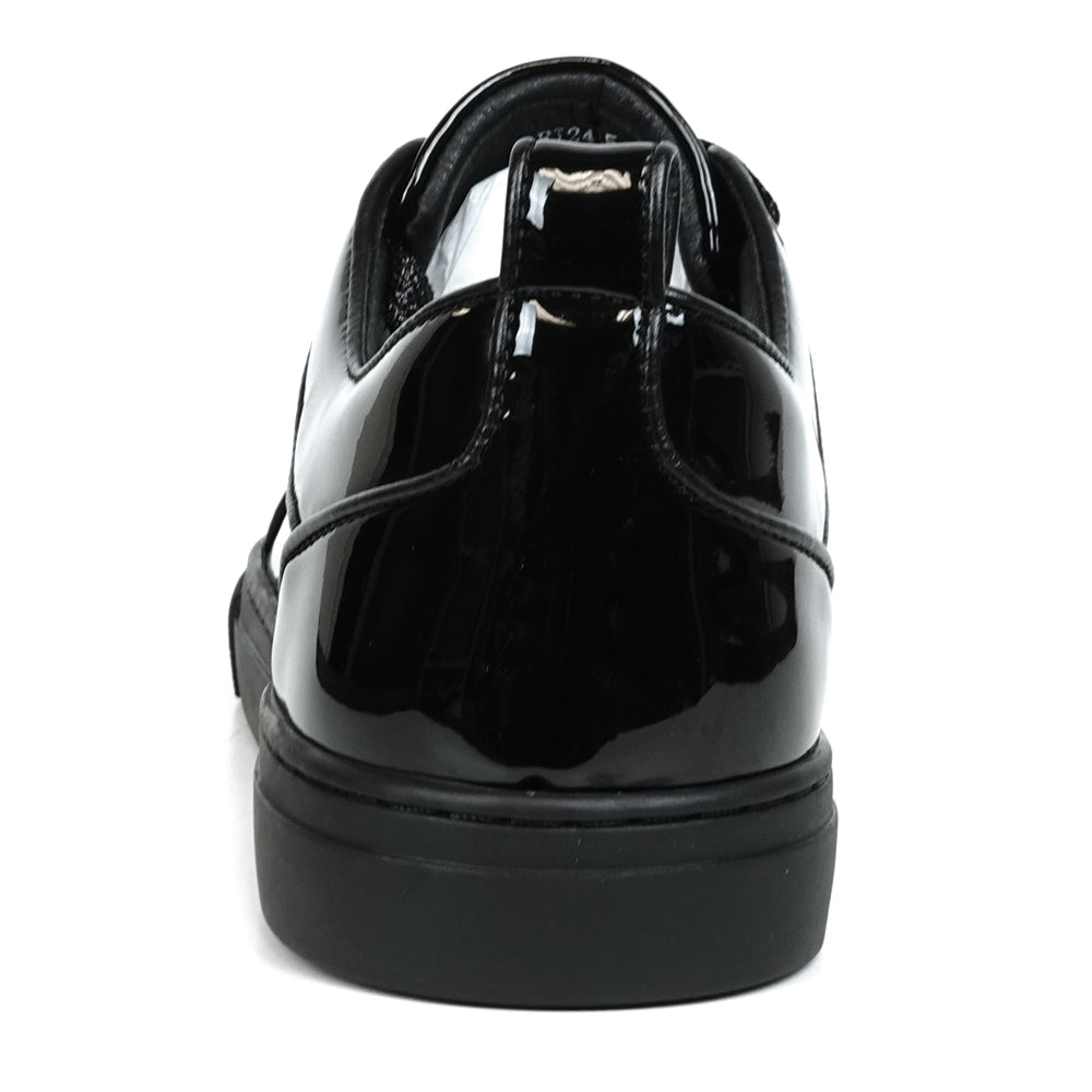FI-2415-2 Black Patent Leather Lace up Sneaker Encore by Fiesso