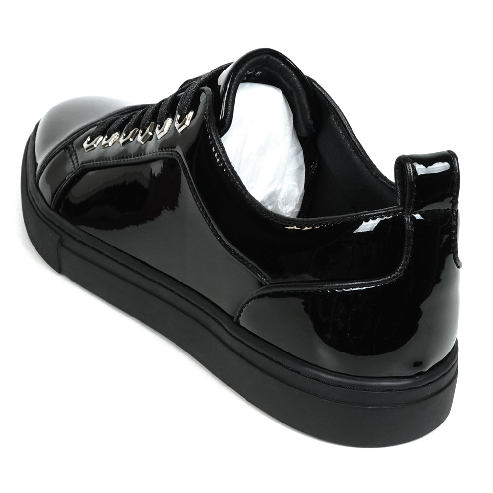 FI-2415-2 Black Patent Leather Lace up Sneaker Encore by Fiesso