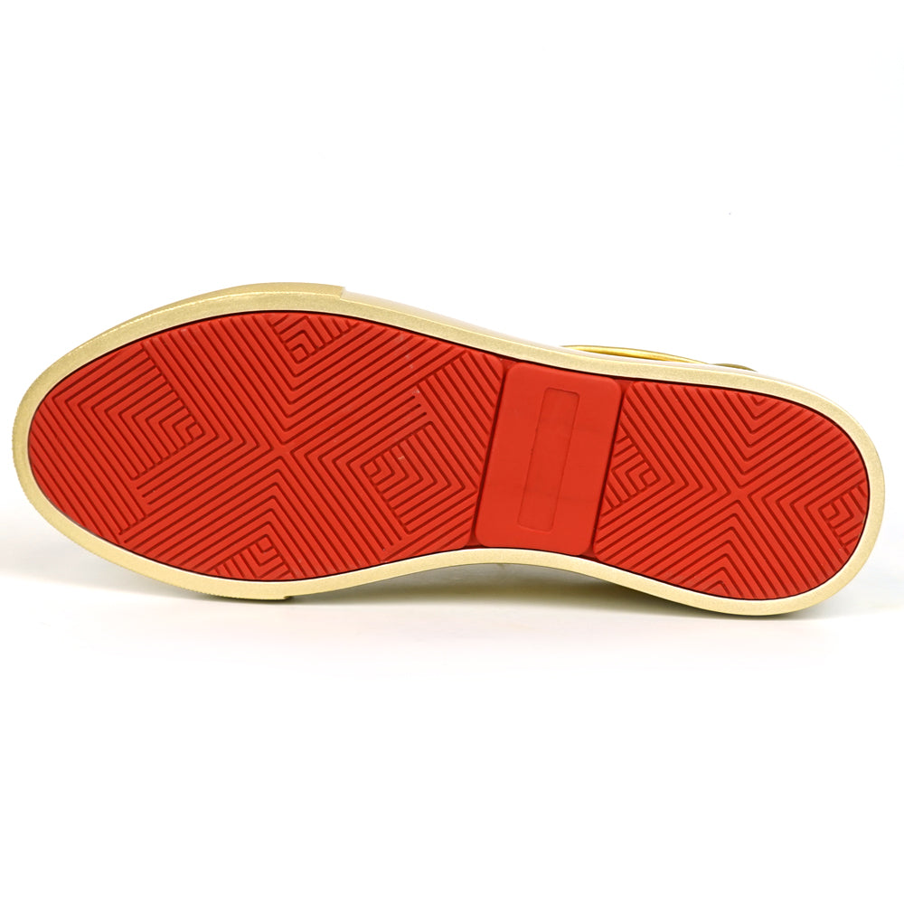 FI-2415-2 Gold Patent Leather Lace up Sneaker Encore by Fiesso