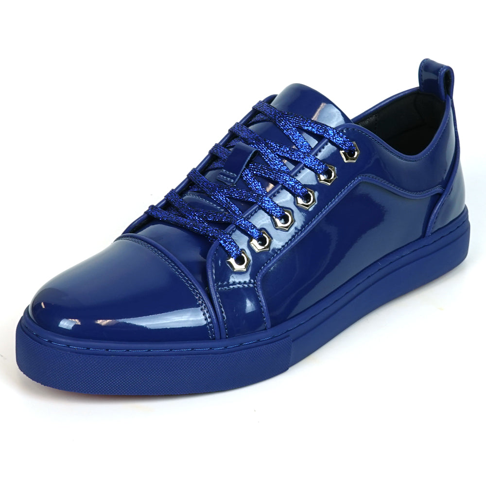 FI-2415-2 Navy Patent Leather Lace up Sneaker Encore by Fiesso