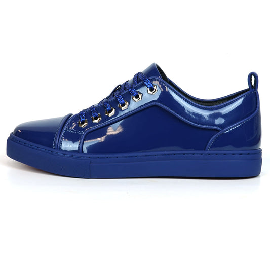 FI-2415-2 Navy Patent Leather Lace up Sneaker Encore by Fiesso