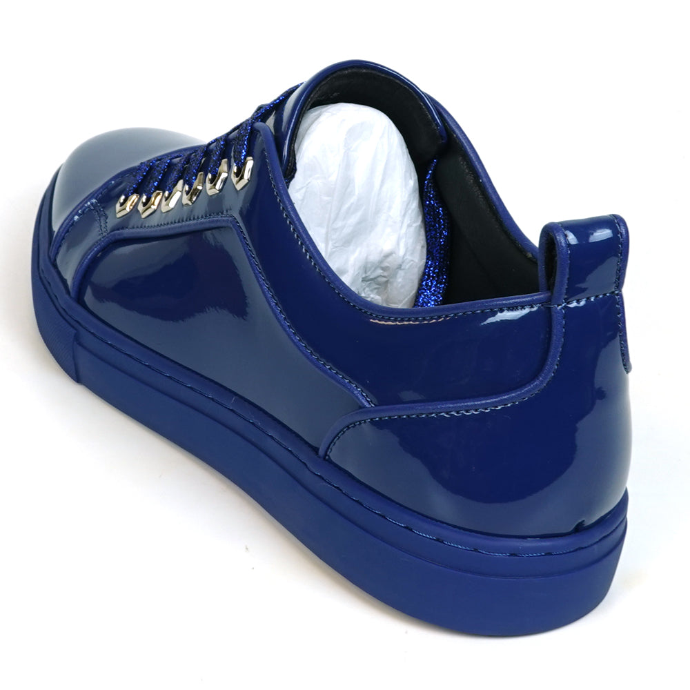 FI-2415-2 Navy Patent Leather Lace up Sneaker Encore by Fiesso