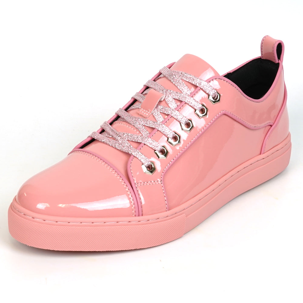 FI-2415-2 Pink Patent Leather Lace up Sneaker Encore by Fiesso