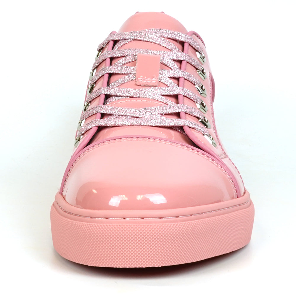 FI-2415-2 Pink Patent Leather Lace up Sneaker Encore by Fiesso