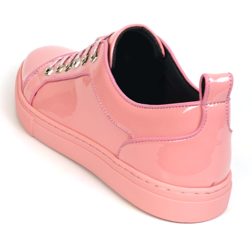 FI-2415-2 Pink Patent Leather Lace up Sneaker Encore by Fiesso