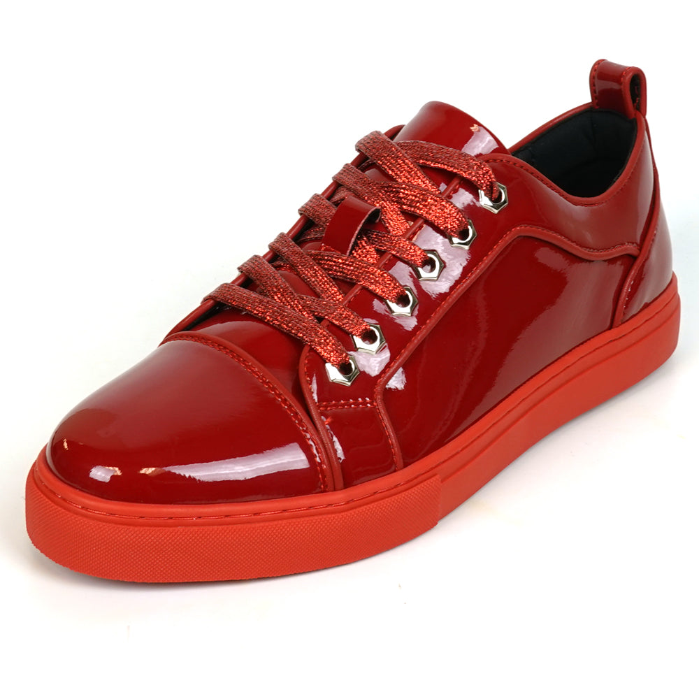 FI-2415-2 Red Patent Leather Lace up Sneaker Encore by Fiesso