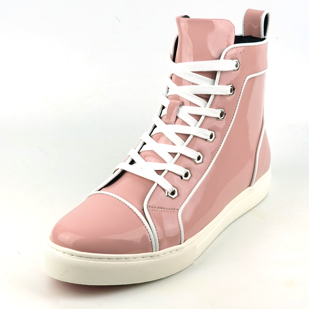 FI-2416 Pink Patent Leather Lace up High top Sneaker Encore by Fiesso