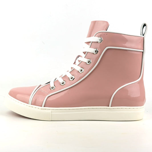 FI-2416 Pink Patent Leather Lace up High top Sneaker Encore by Fiesso