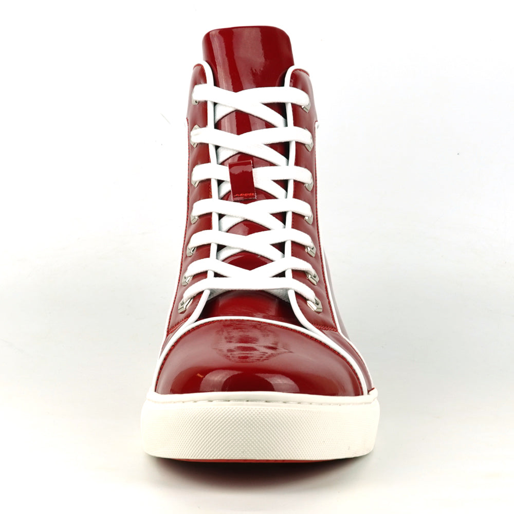 FI-2416 Red Patent Leather Lace up High top Sneaker Encore by Fiesso