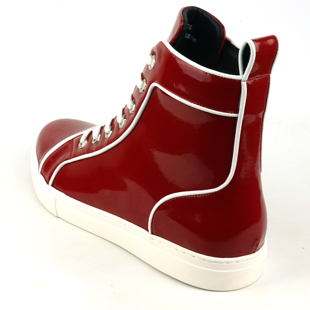 FI-2416 Red Patent Leather Lace up High top Sneaker Encore by Fiesso