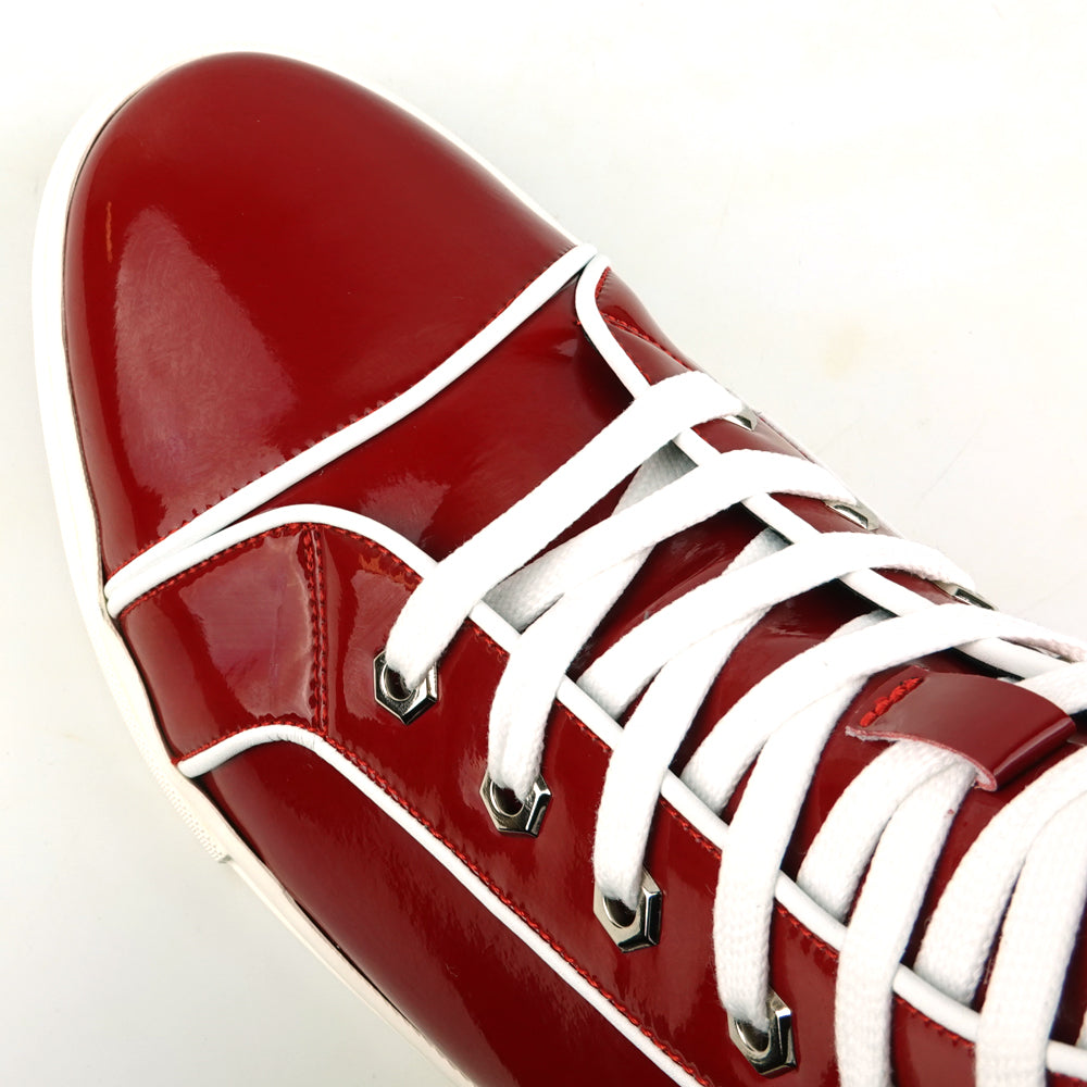 FI-2416 Red Patent Leather Lace up High top Sneaker Encore by Fiesso