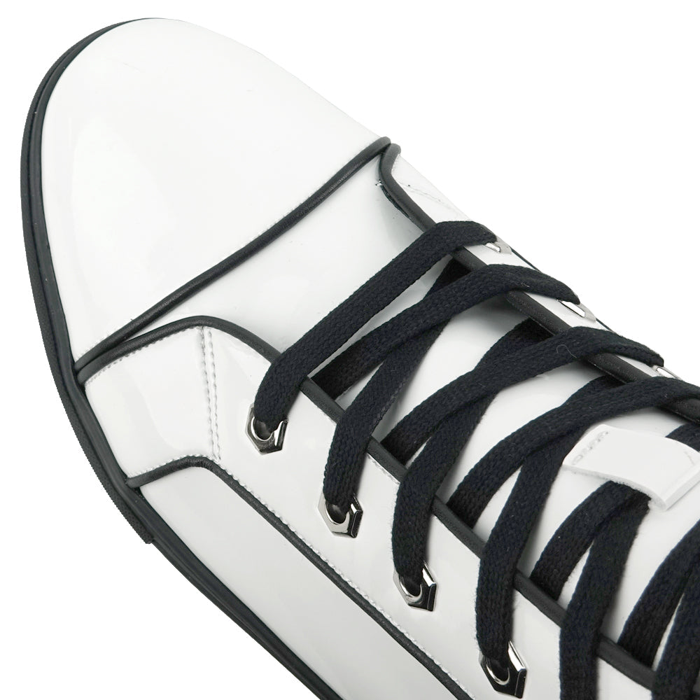 FI-2416 White Patent Leather Lace up High top Sneaker Encore by Fiesso