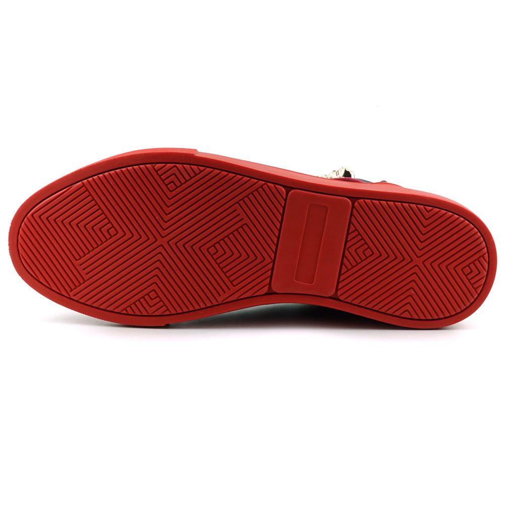 FI-2421 Red Gold Lace up High top Sneaker Encore by Fiesso
