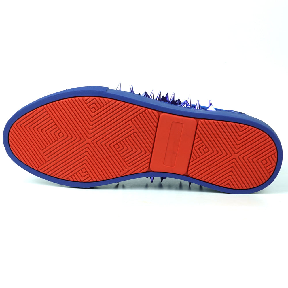 FI-2429 Navy Glitter Navy Spikes Lace up Low Cut Sneaker Encore by Fiesso