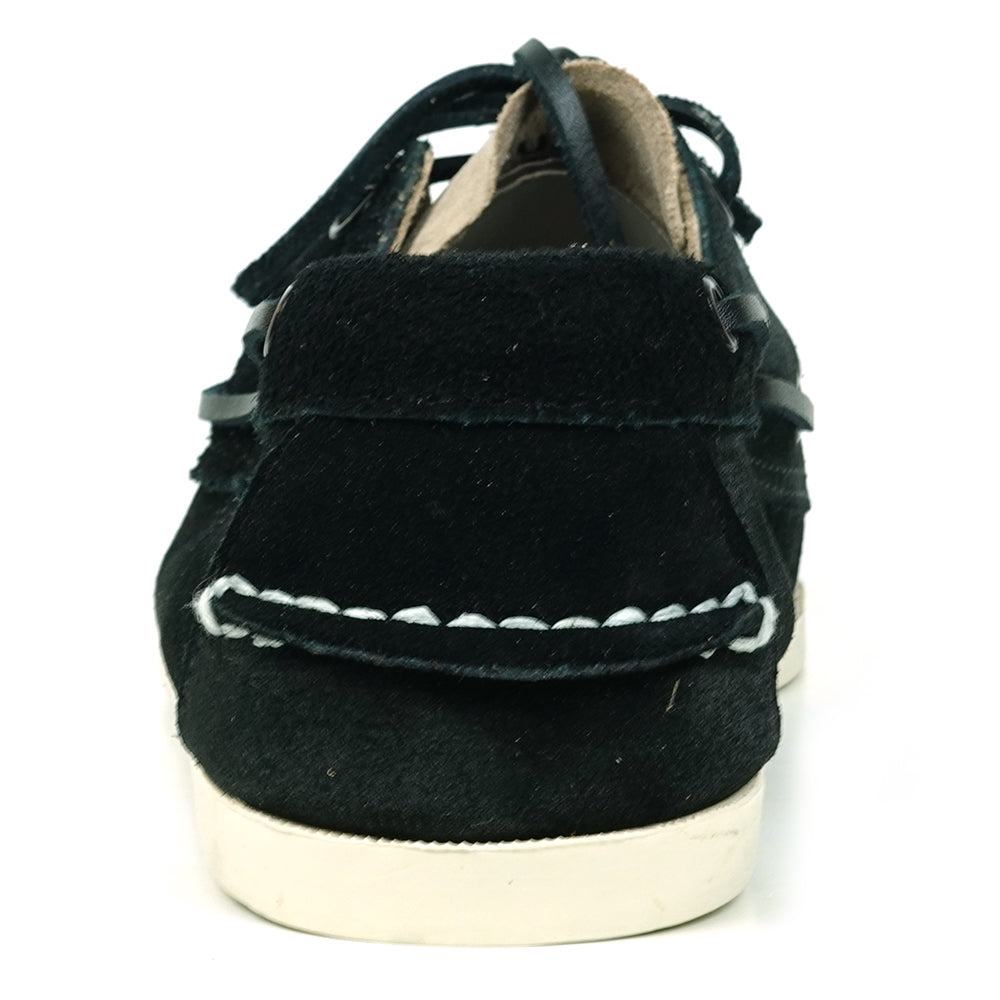 FI-6512-S Black Beige Premiun Genuine Suede Lace up Boat Shoes Fiesso by Aurelio Garcia