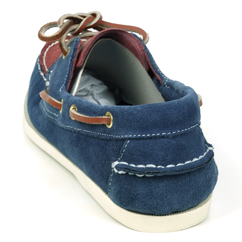 FI-6512-S Navy Burgundy Premiun Genuine Suede Lace up Boat Shoes Fiesso by Aurelio Garcia