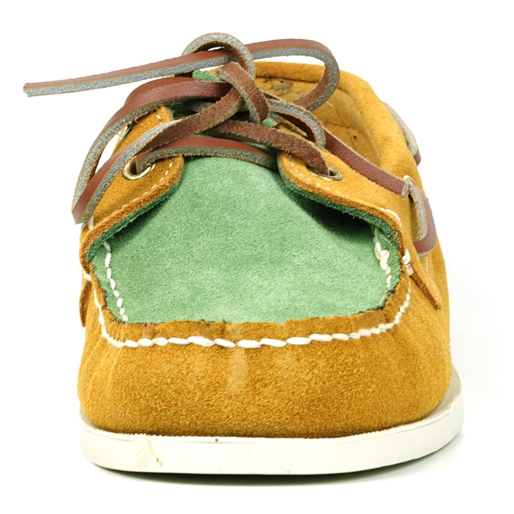 FI-6512-S Yellow Lime Premiun Genuine Suede Lace up Boat Shoes Fiesso by Aurelio Garcia