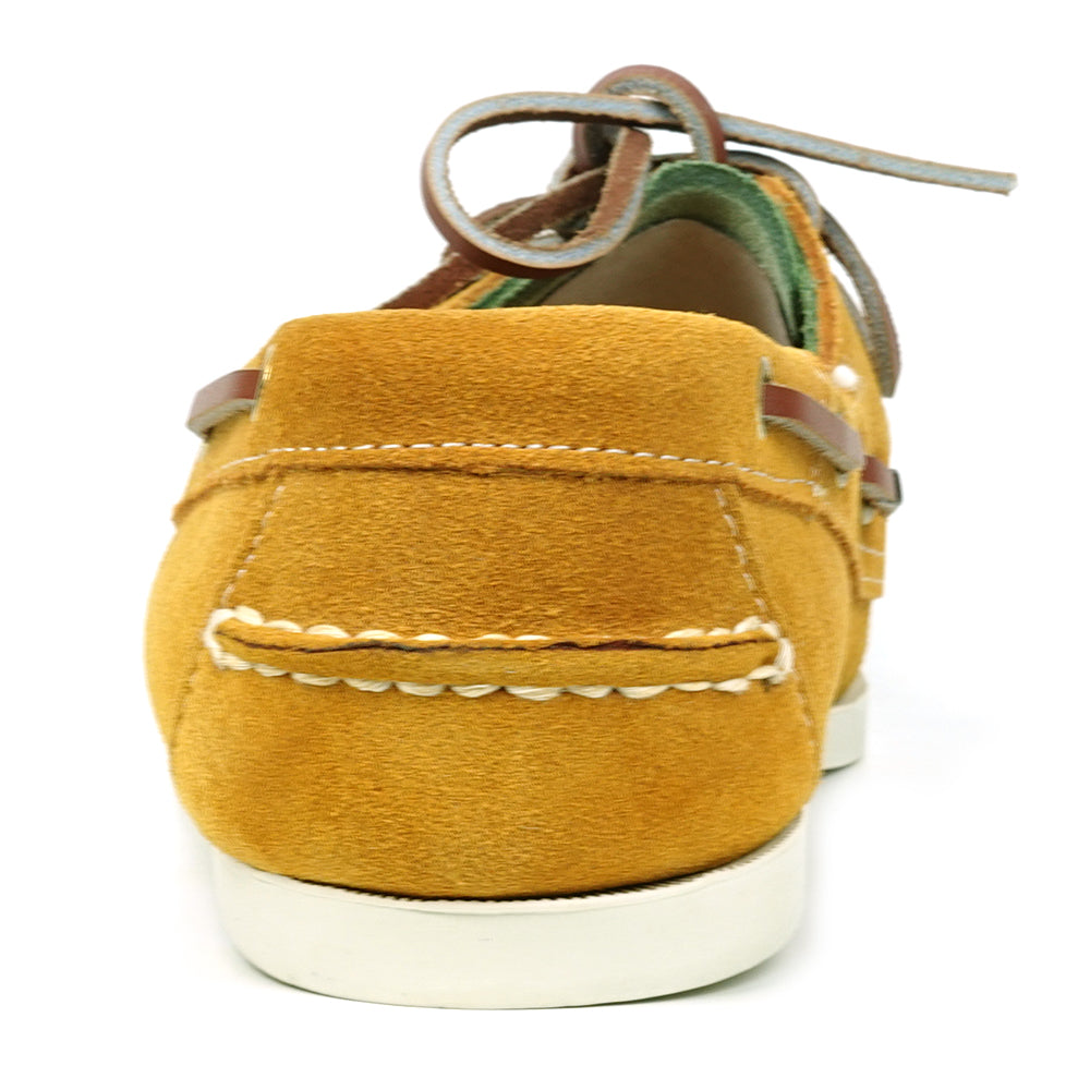 FI-6512-S Yellow Lime Premiun Genuine Suede Lace up Boat Shoes Fiesso by Aurelio Garcia