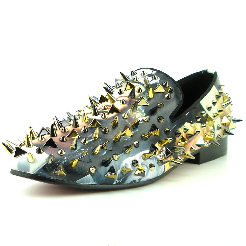 FI-7239-L Marilyn Print with Gold Spikes Slip on Fiesso by Aurelio Garcia