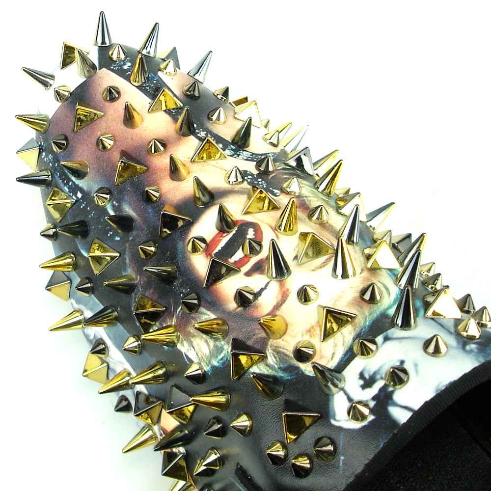 FI-7239-L Marilyn Print with Gold Spikes Slip on Fiesso by Aurelio Garcia