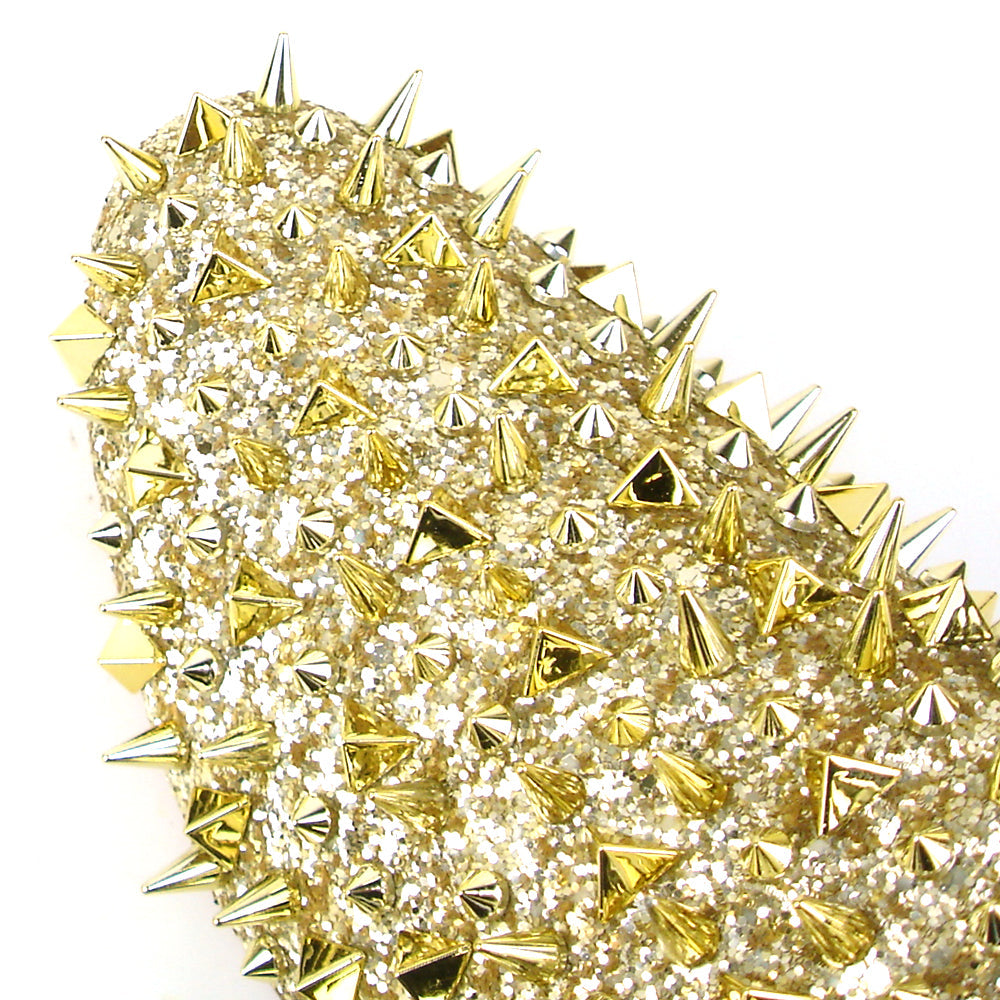 FI-7239 Gold Glitter Gold Spikes Slip on Loafer Fiesso by Aurelio Garcia