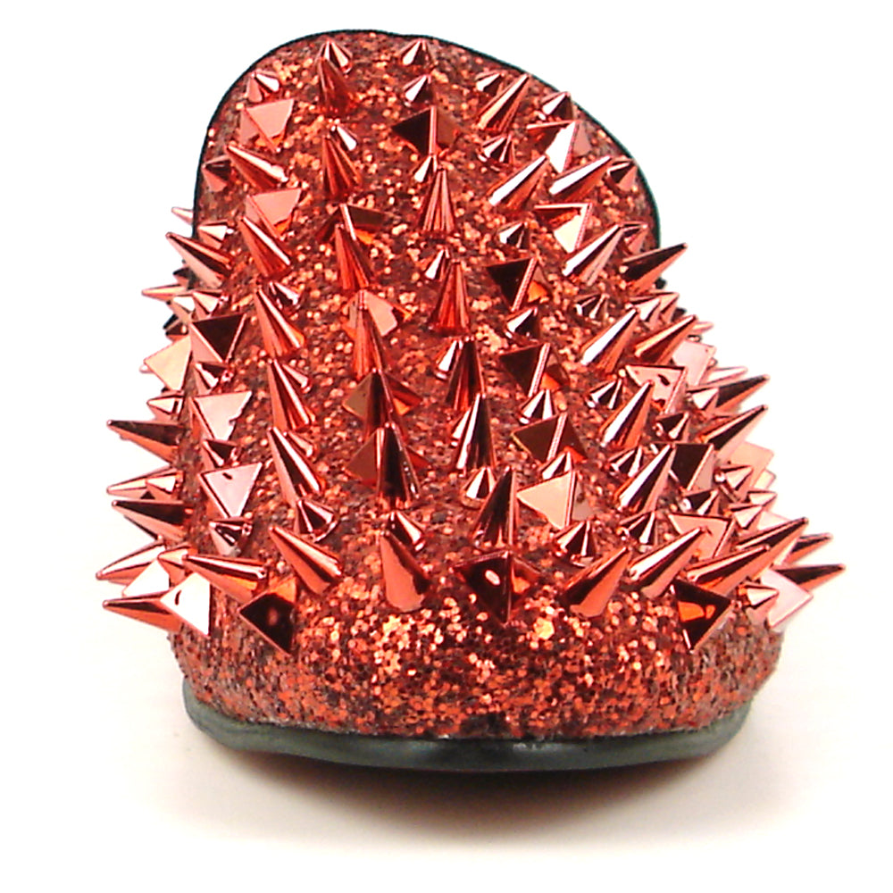 FI-7239 Red Glitter Red Spikes Slip on Loafer Fiesso by Aurelio Garcia