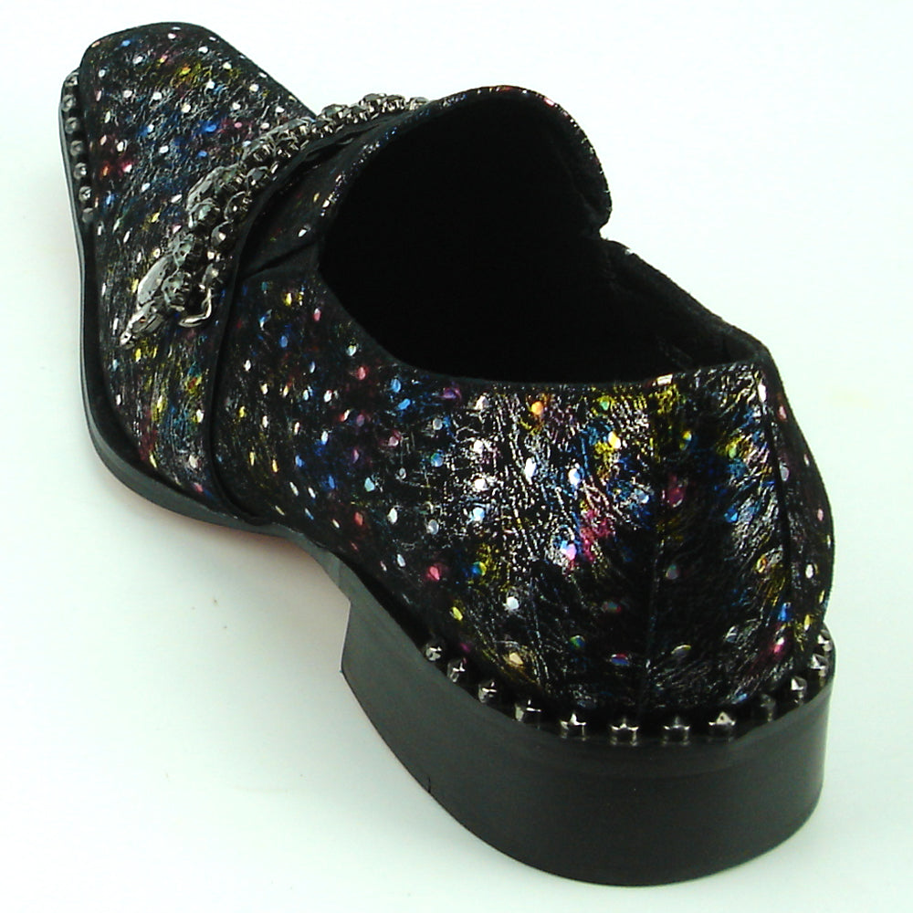 FI-7287-2 Multi Color With Rhinestones Slip on Loafer Fiesso by Aurelio Garcia