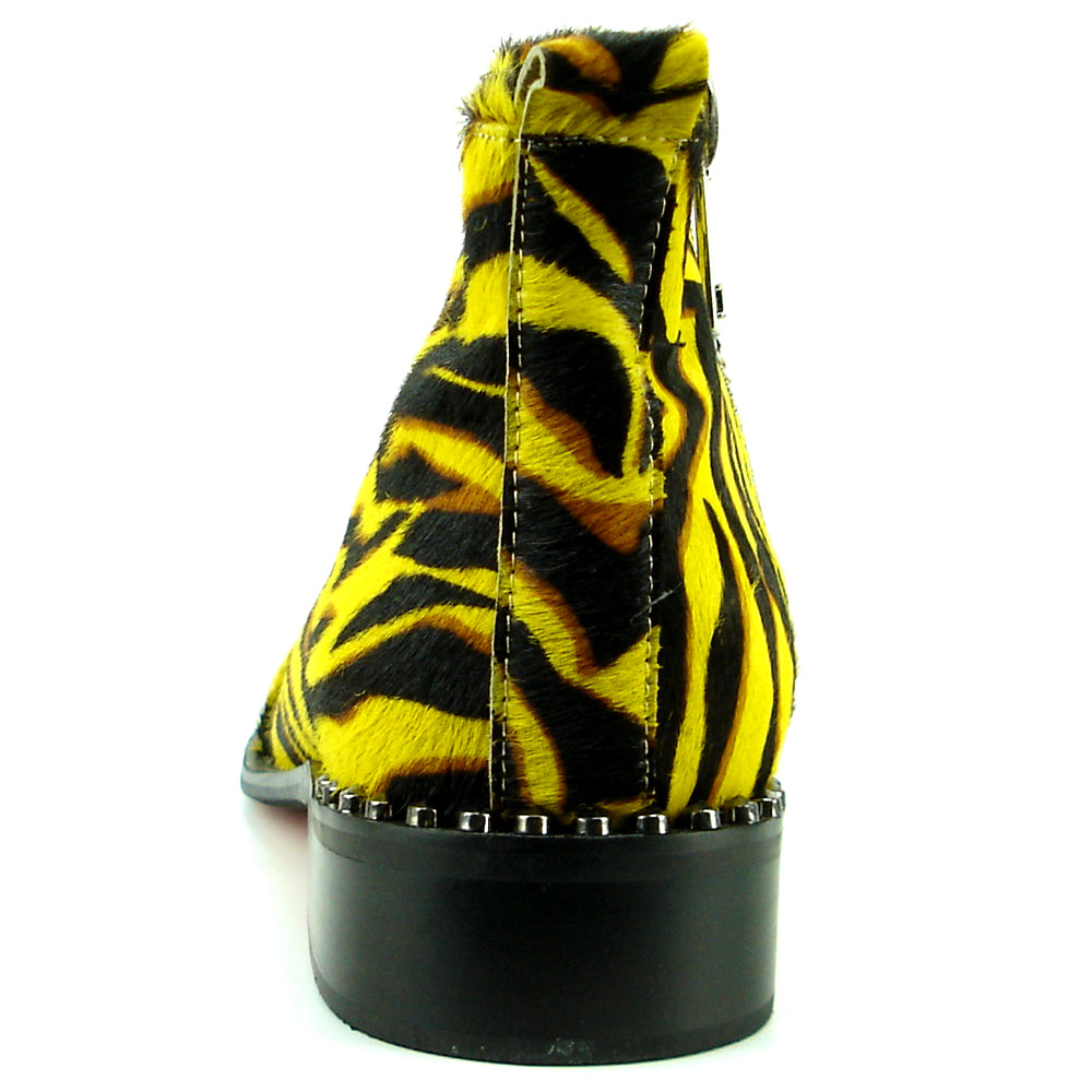 FI-7315 Black Yellow Pony Hair Zebra Boot Fiesso by Aurelio Garcia