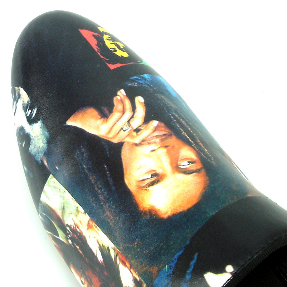 FI-7336-B Bob Marley Print Slip on Loafer Fiesso by Aurelio Garcia