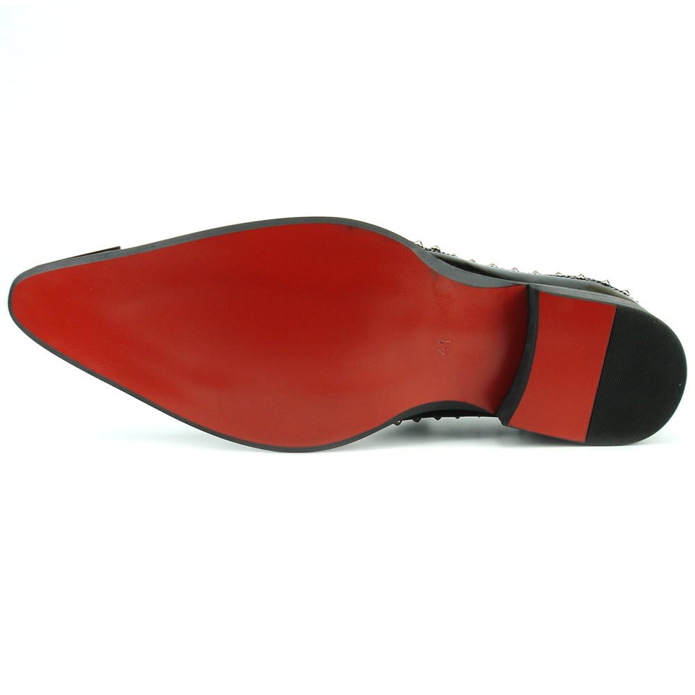 FI-7370 Multi Black Leather Slip on Metal Tip Fiesso by Aurelio Garcia
