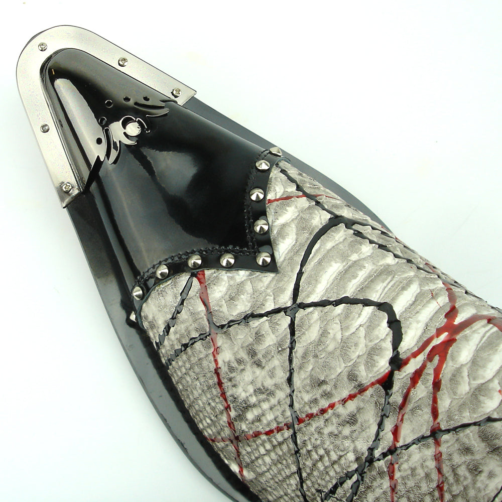 FI-7370 Multi Black Leather Slip on Metal Tip Fiesso by Aurelio Garcia