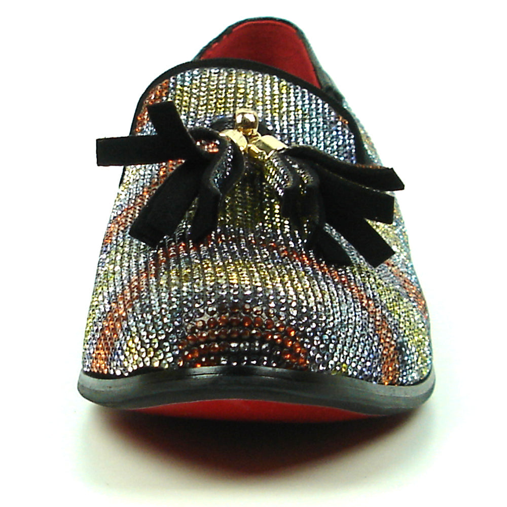 FI-7390 Multi color Rhinestones Slip on with Tassel Fiesso by Aurelio Garcia