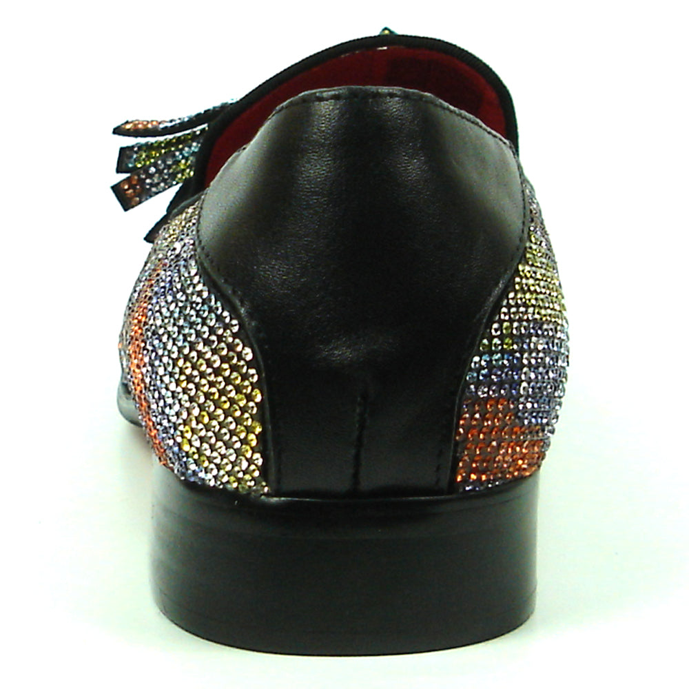 FI-7390 Multi color Rhinestones Slip on with Tassel Fiesso by Aurelio Garcia