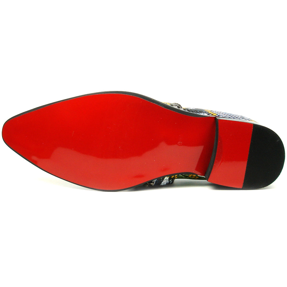 FI-7395 Python Multicolor Leather Slip on Metal Tip Fiesso by Aurelio Garcia