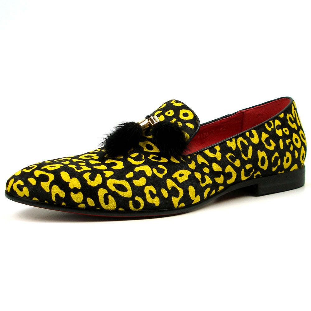 FI-7402 Black Yellow Pony Hair with Tassel Loafer Fiesso by Aurelio Garcia