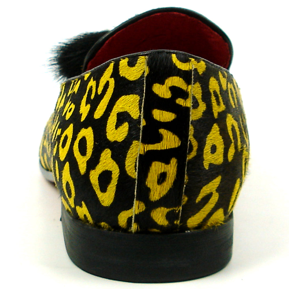 FI-7402 Black Yellow Pony Hair with Tassel Loafer Fiesso by Aurelio Garcia