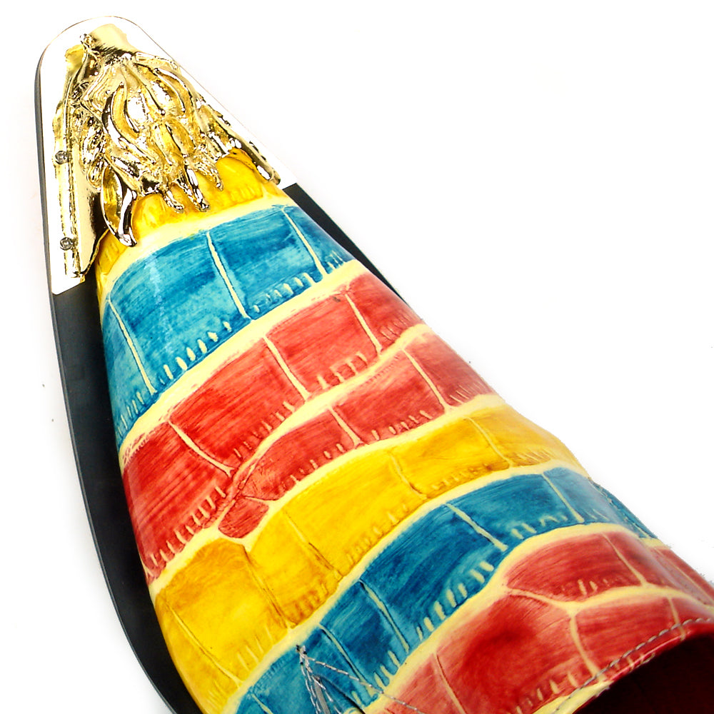 FI-7433 Multi color Men's Leather Slip On Metal Tip Fiesso by Aurelio Garcia