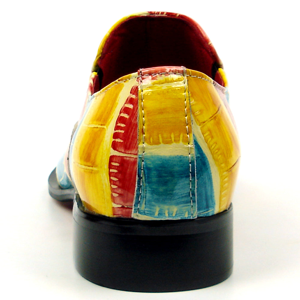 FI-7433 Multi color Men's Leather Slip On Metal Tip Fiesso by Aurelio Garcia