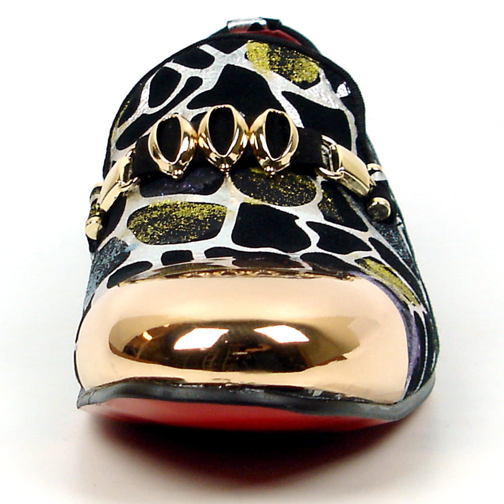 FI-7448 Multi color Mens Leather Slip On Gold Metal Tip Fiesso by Aurelio Garcia