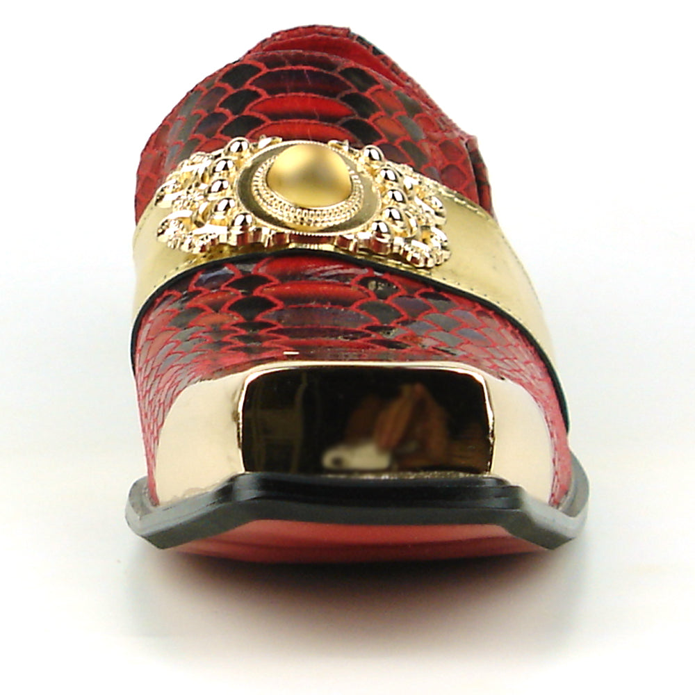 FI-7512 Red Slip On Gold Metal Tip Fiesso by Aurelio Garcia
